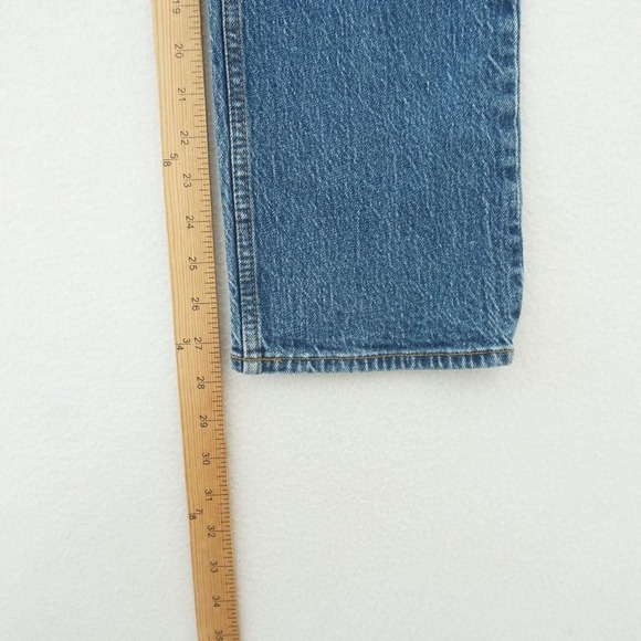 Abercrombie & Fitch The Straight Mid Rise Jeans Women Size 25/0 Short Distressed - Picture 6 of 9